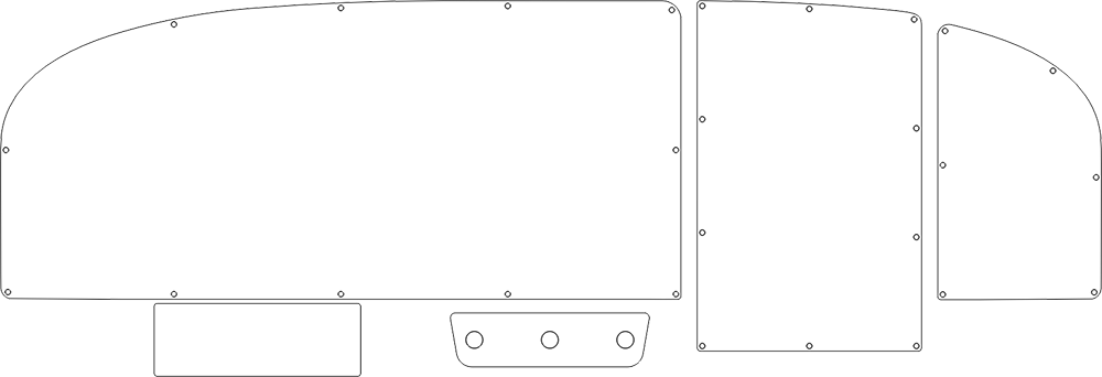 Van's Aircraft RV-7/9 panel template: Aerosport Carbon Fiber Panel - Asymmetrical