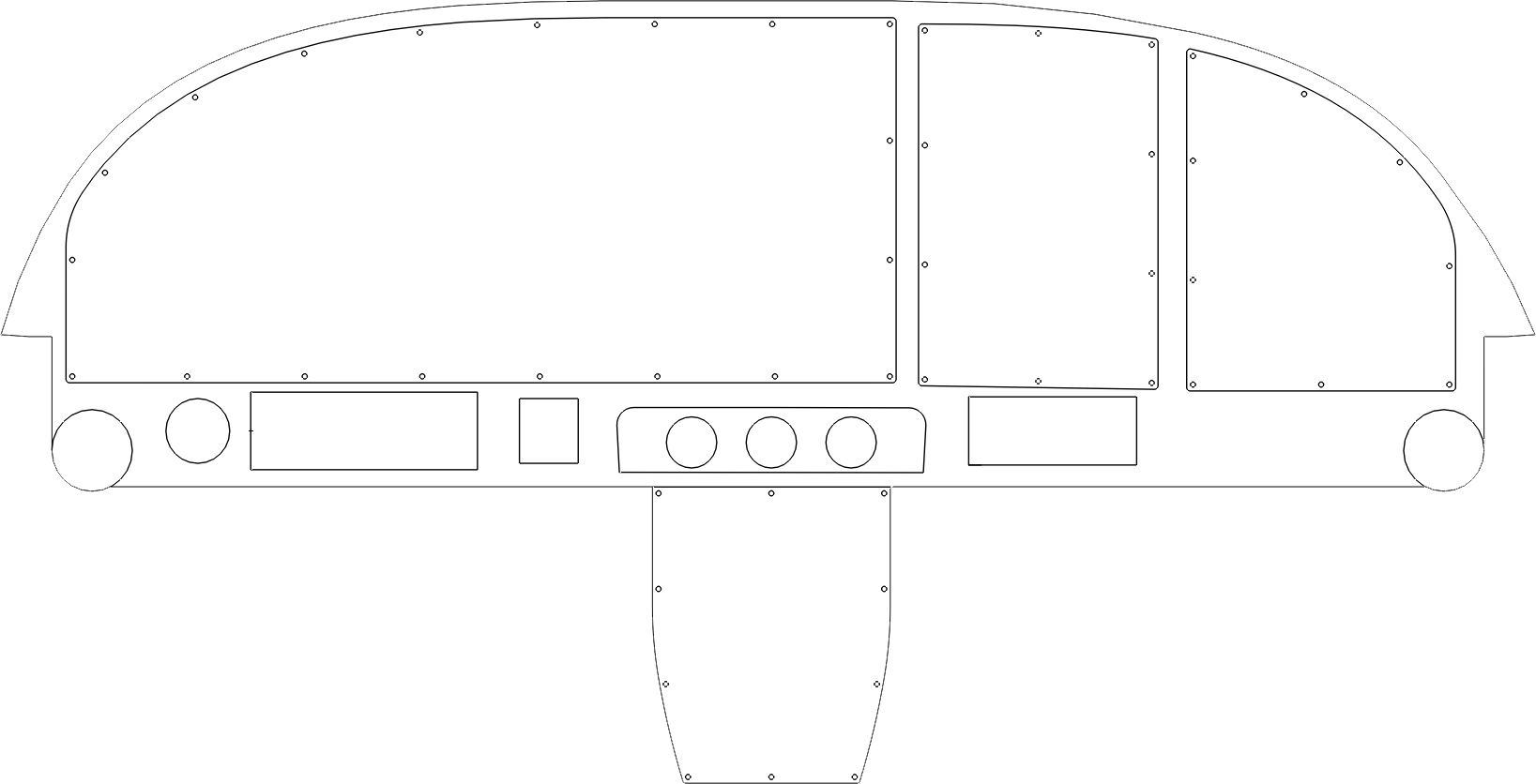 Van's Aircraft RV-10 panel template: Carbon Fiber Instrument Panel - dual 10 inch displays