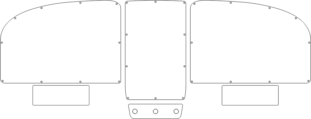 Van's Aircraft RV-7/9 panel template, variant 3